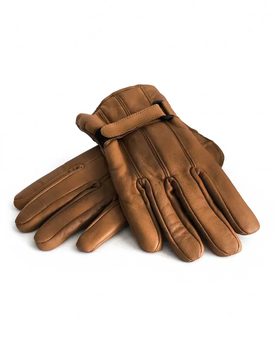 Brown leather gloves