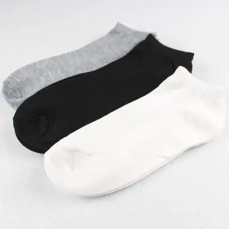 Grey, black and white cotton ankle socks