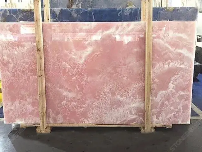 Pink onyx slab